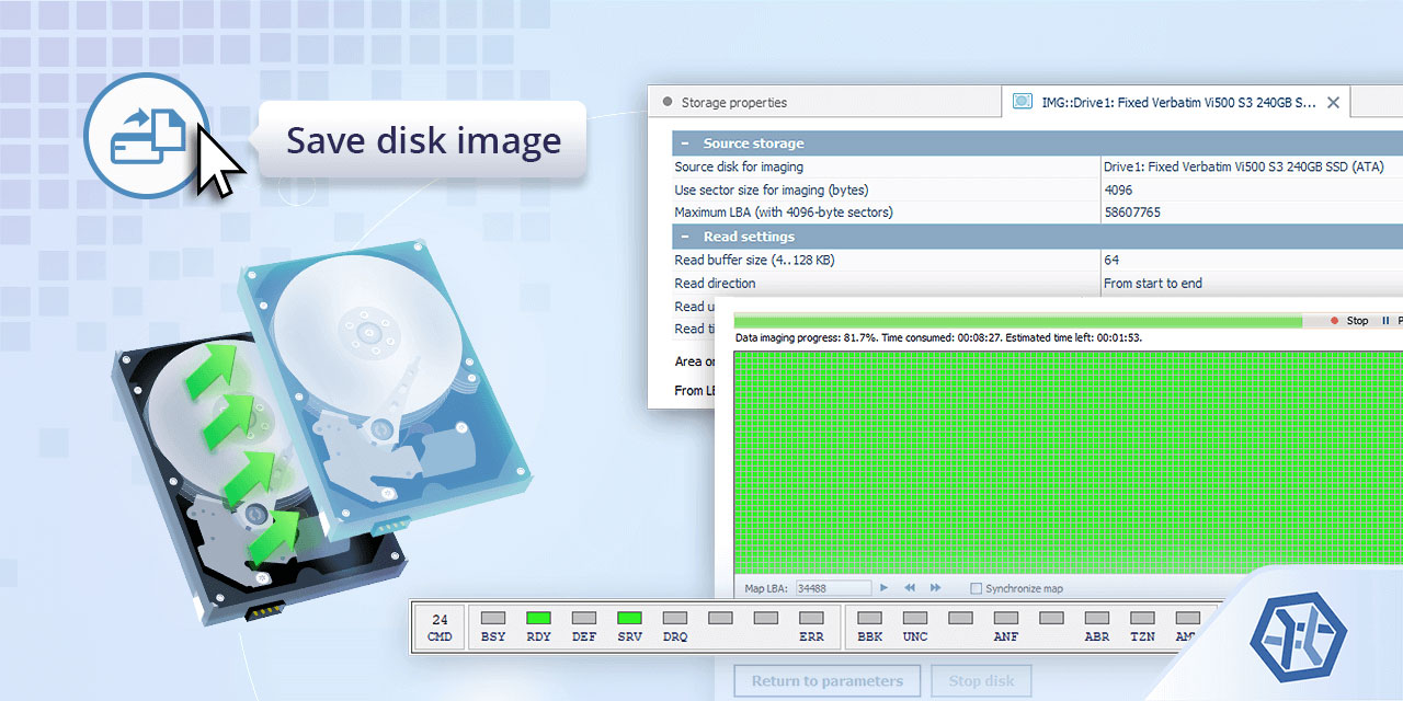 How to configure the disk imaging procedure