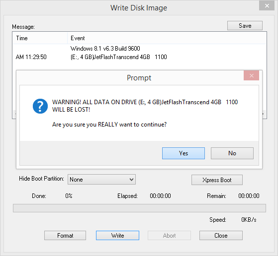 warning popup in ultraiso program