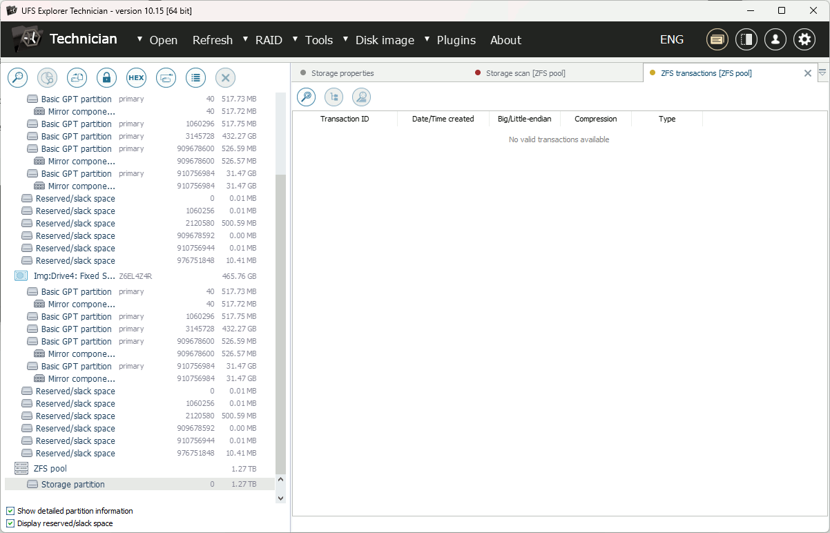 empty zfs transactions