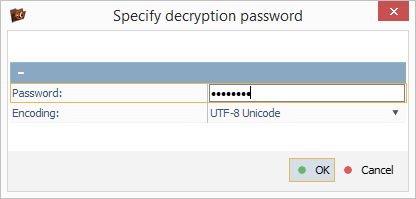 window specify decryption password in ufs explorer professional recovery program interface