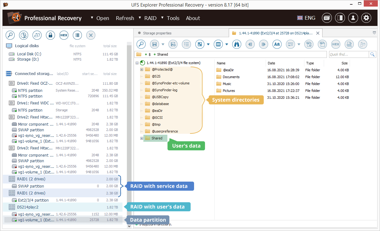 Synology NAS im Überblick: Datenorganisation und Datenrettung