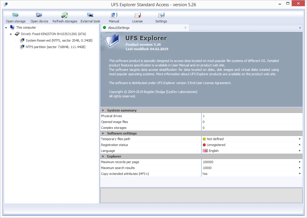 set up ufs explorer standard access program