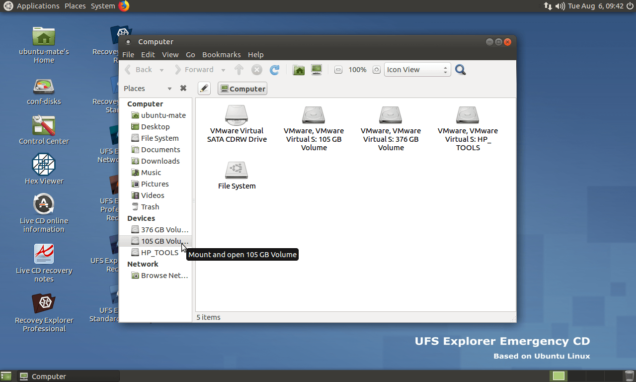 access drives with ubuntu standard means