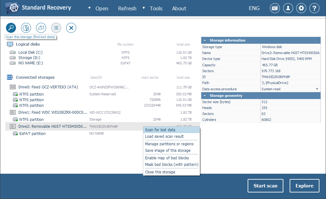 three ways to start portable hdd scanning in ufs explorer