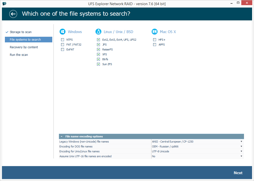 UFS Explorer Network RAID-Screenshot