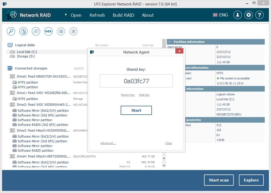 UFS Explorer Network RAID-Screenshot