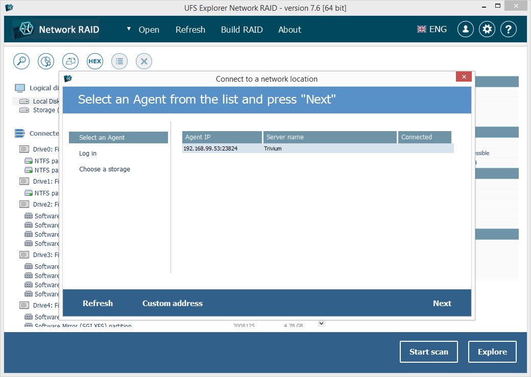 UFS Explorer Network RAID-Screenshot