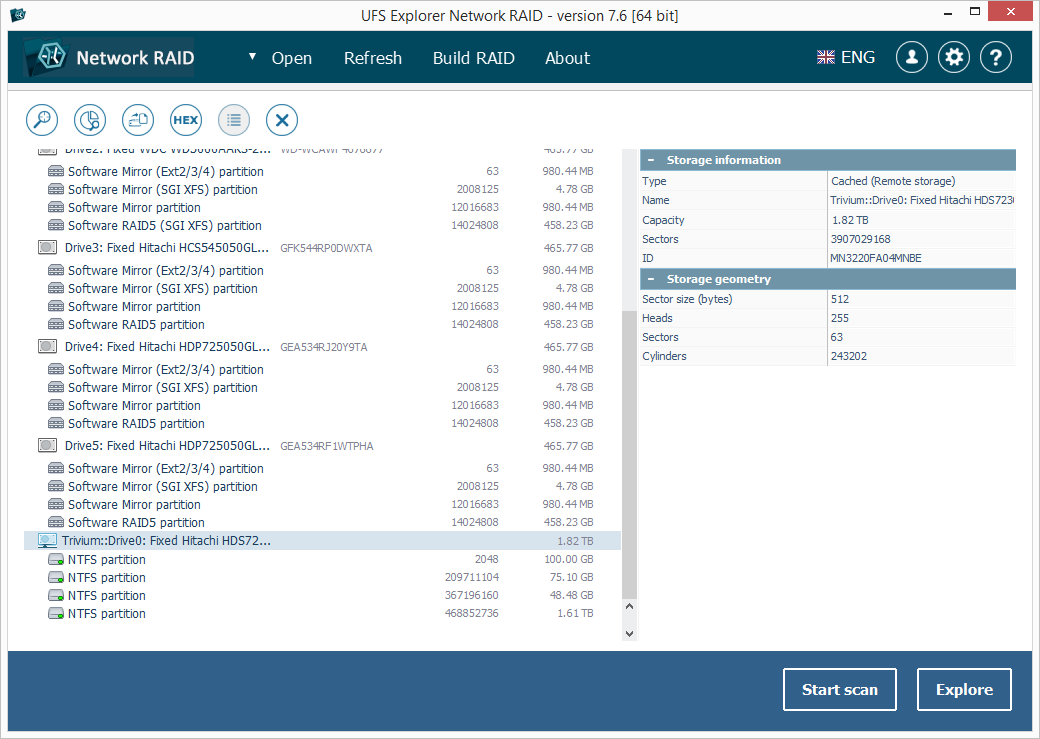 UFS Explorer Network RAID-Screenshot