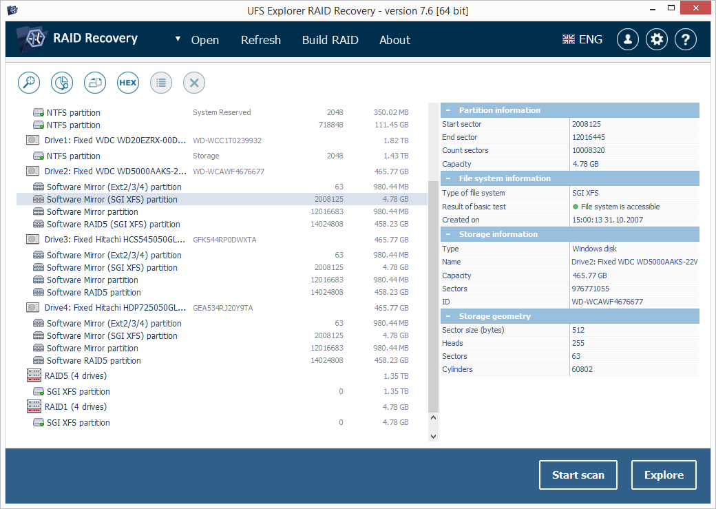 UFS Explorer RAID Recovery-Screenshot