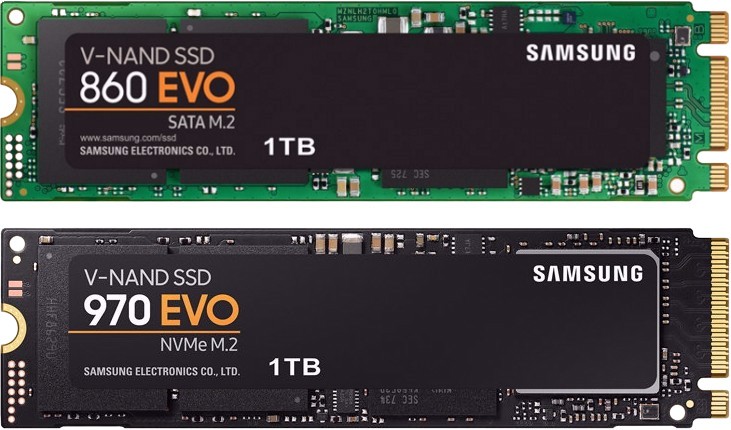 two models of m.2 solid-state drives