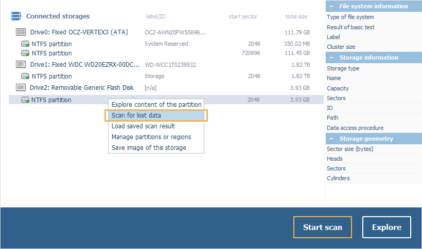 partitions and directories of shr-based synology nas of 4 drives presented in ufs explorer