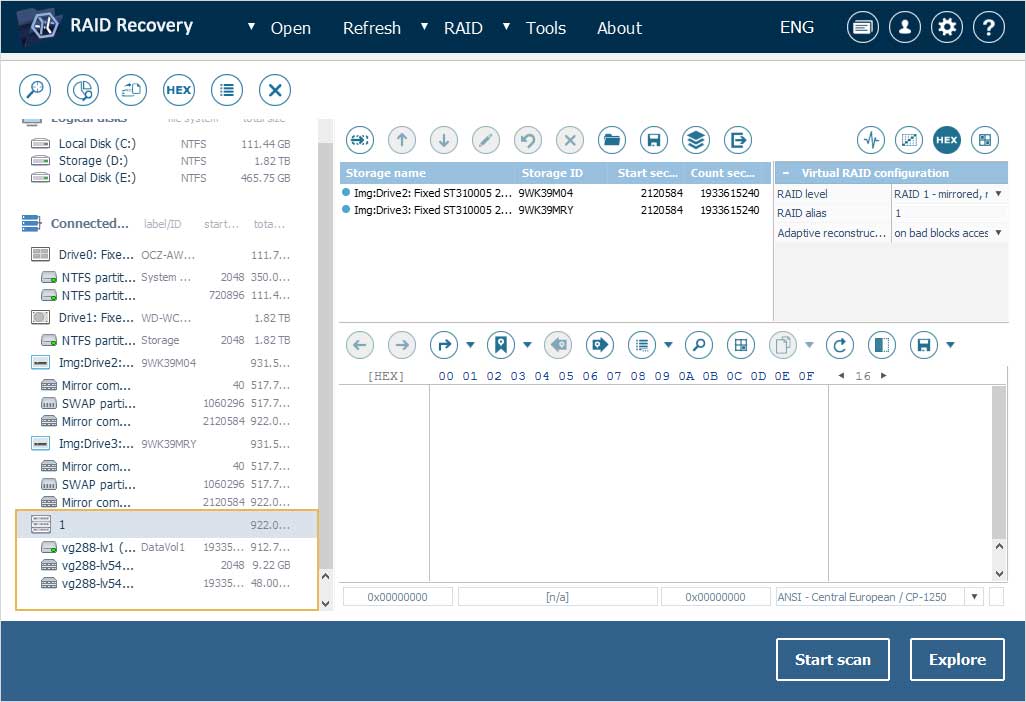 ensamblaje manual de raid de qnap nas con herramienta raid builder del programa ufs explorer