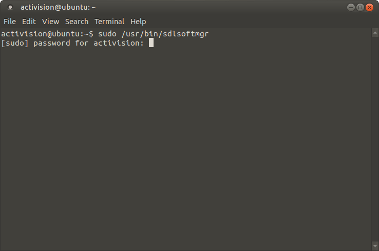 abrir administrador de software sdl en terminal de linux