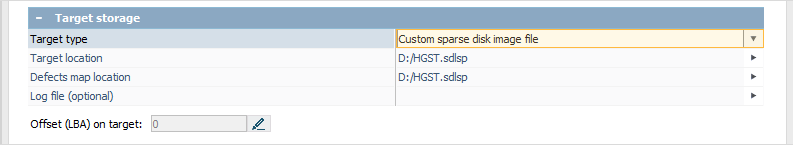 create sparse disk image file in ufs explorer