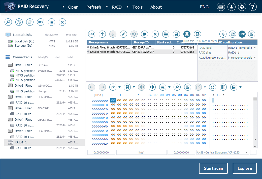 botón construir este raid en raid builder de ufs explorer raid recovery