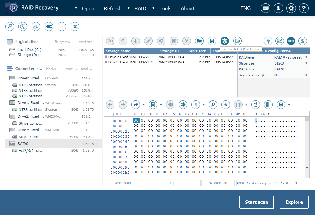 botón construir este raid en raid builder de ufs explorer raid recovery