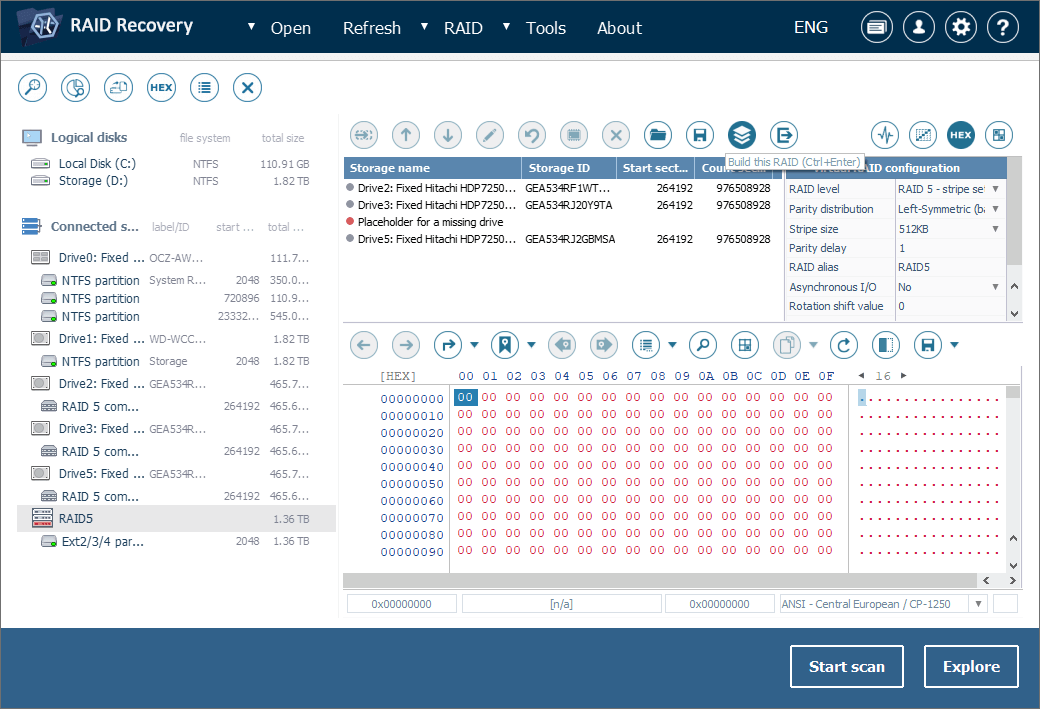 botón construir este raid en raid builder de ufs explorer raid recovery