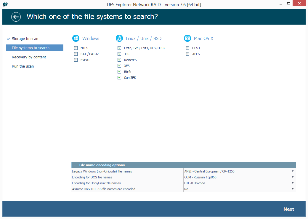 UFS Explorer Network RAID screenshot