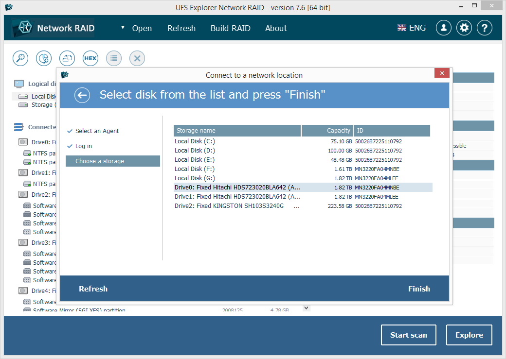 UFS Explorer Network RAID screenshot