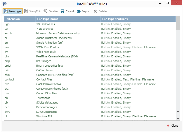 new type button in intelliraw rules editor of ufs explorer software