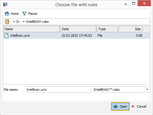 open button to add legacy rules from urrs file to ufs explorer intelliraw search