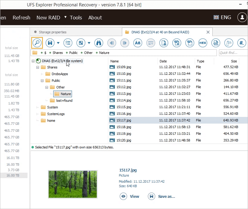 scan found partition for lost data in ufs explorer professional recovery program