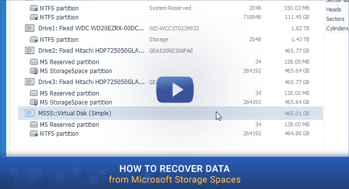 preview image of video tutorial of data recovery from microsoft storage spaces with ufs explorer program