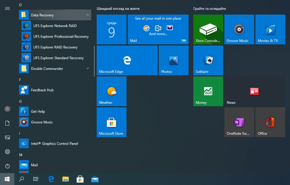 open data recovery software group in windows start menu