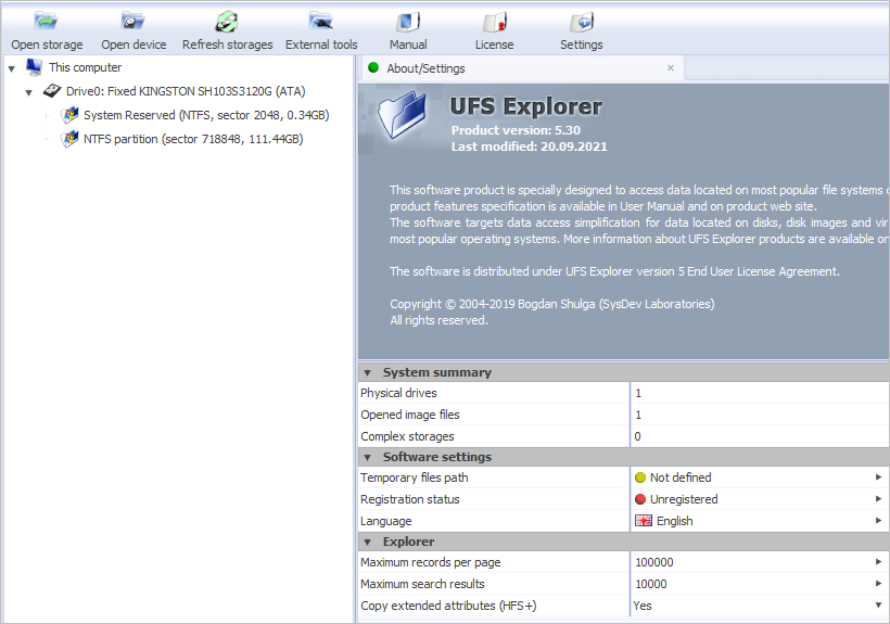 Run UFS Explorer Standard Access