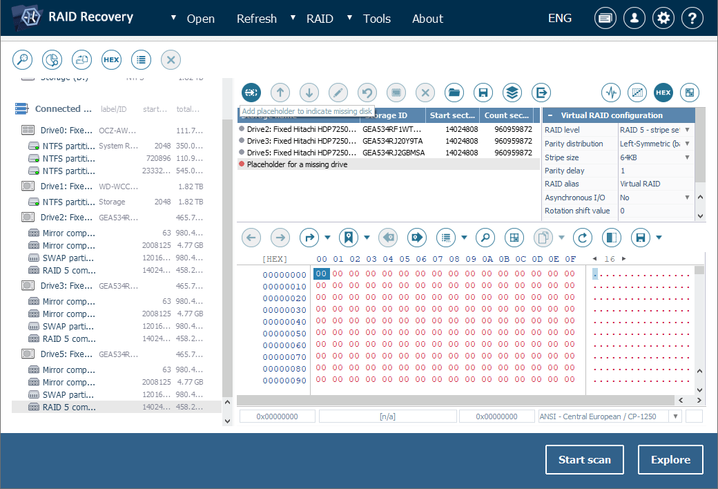 add placeholder for missing raid component in ufs explorer raid builder