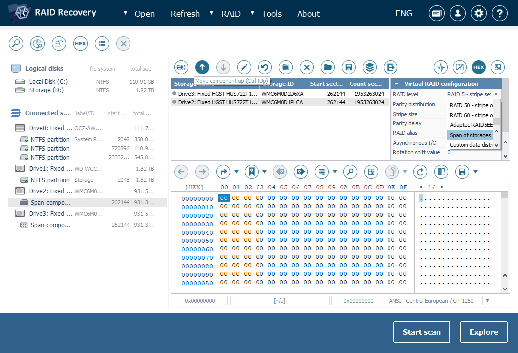 move components in raid builder in ufs explorer raid recovery program