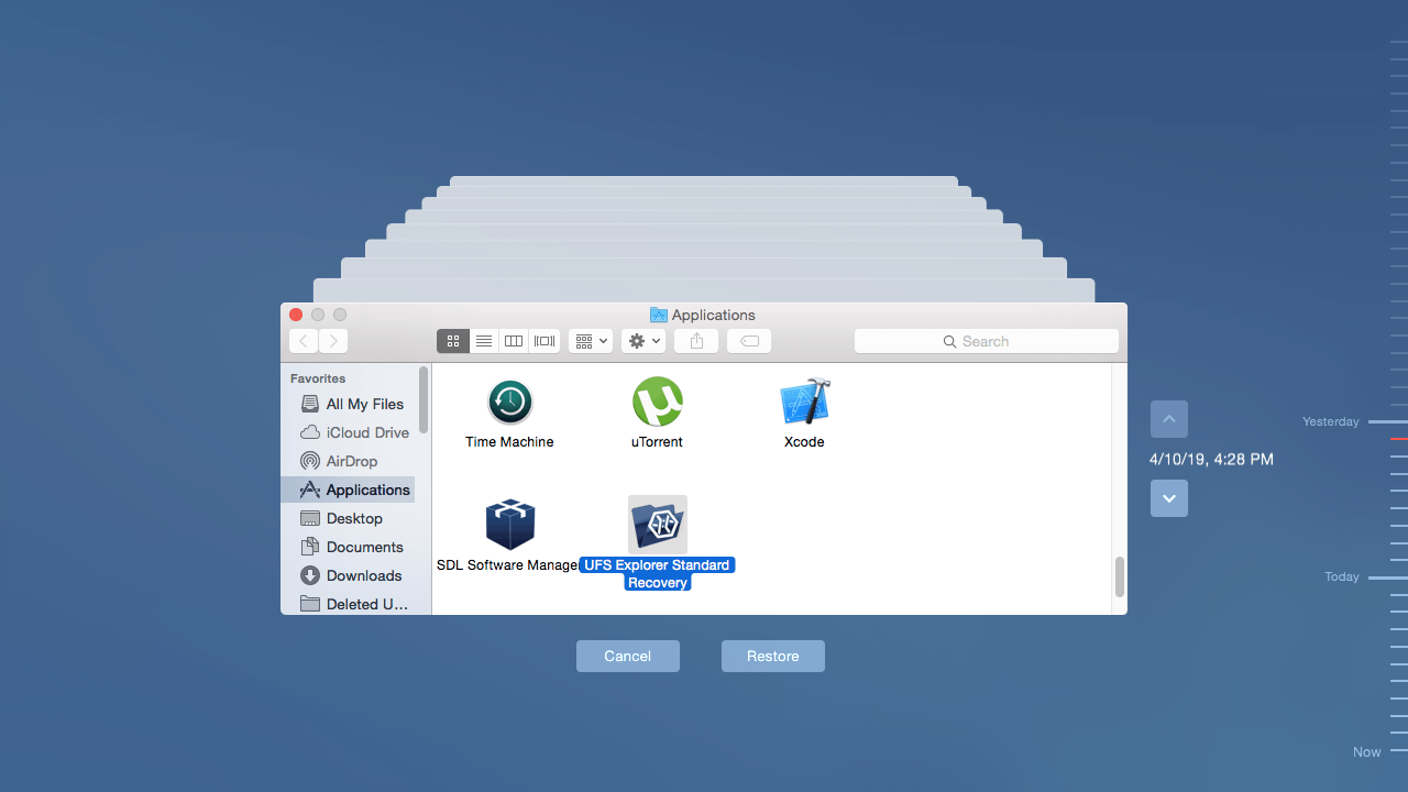 Recovery of files deleted from macOS