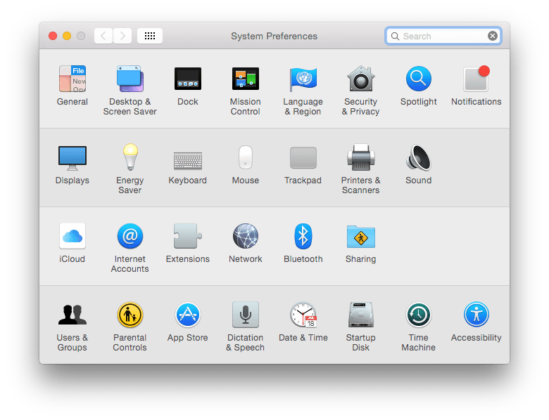 system preferences on macos