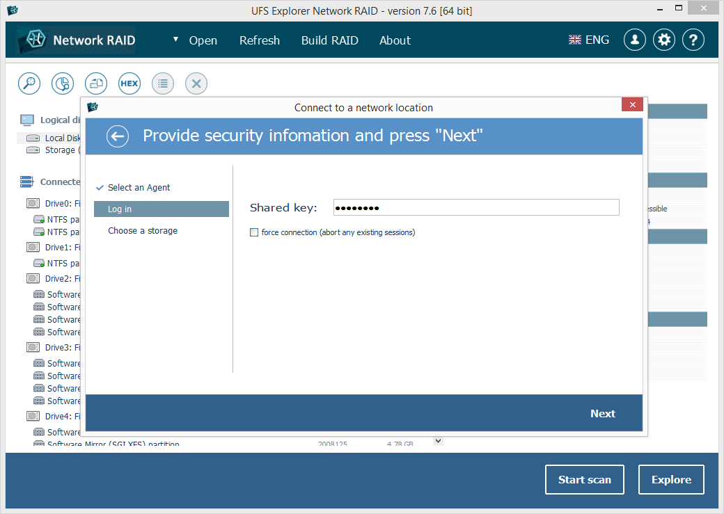 UFS Explorer Network RAID screenshot