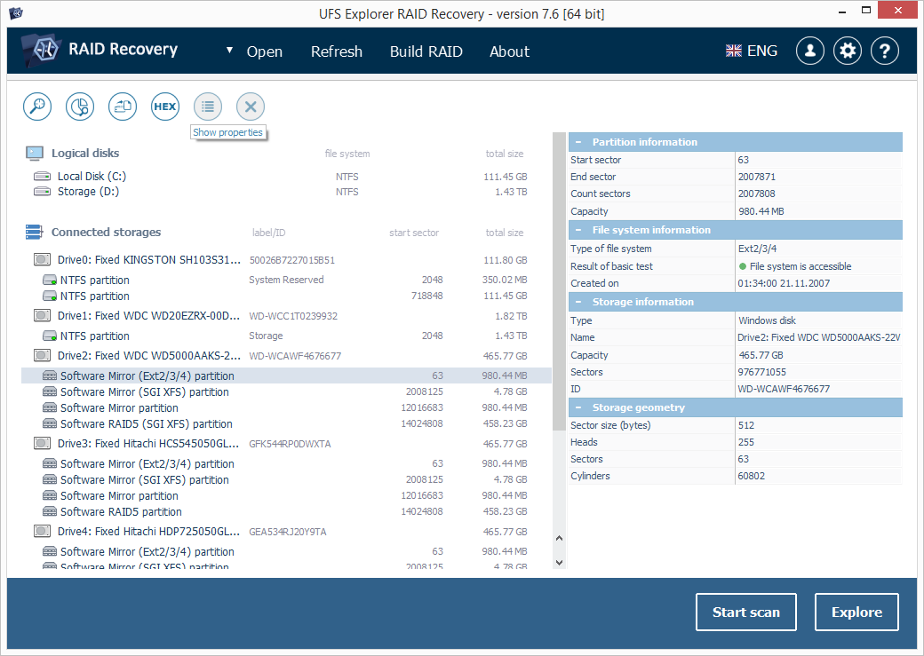 UFS Explorer RAID Recovery screenshot