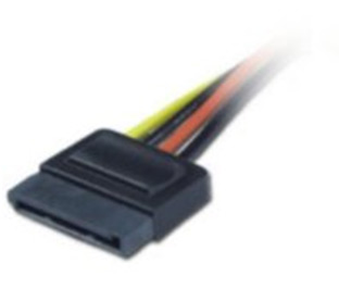 15-pin connector of multi-colored multi-wire sata power cable