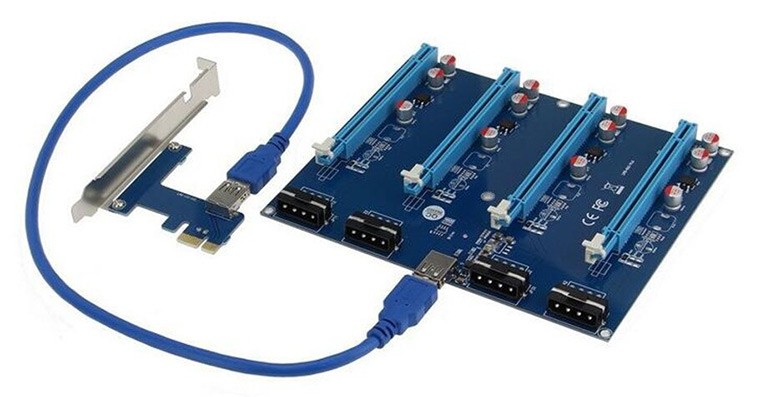 blue pcie riser card photo