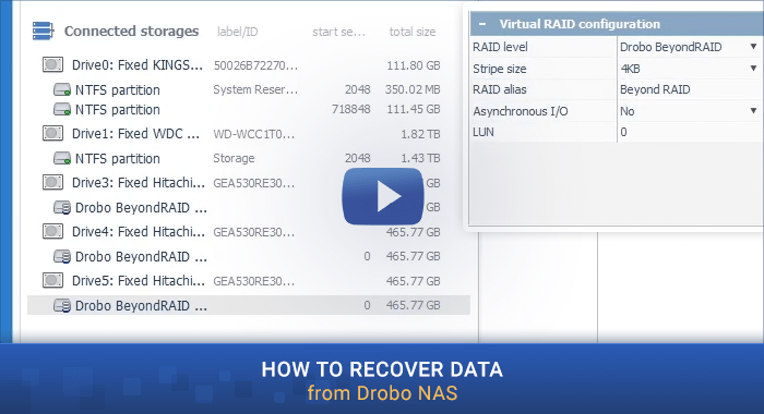 preview image of video tutorial of data recovery from drobo device with ufs explorer program