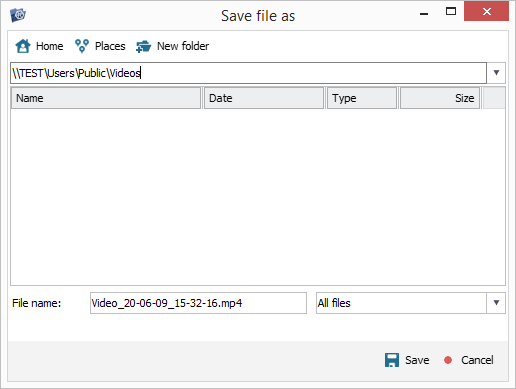 paste copied network folder path in save dialog address bar in ufs explorer 