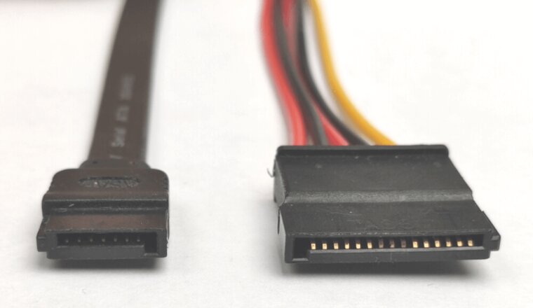 regular sata data and power connectors