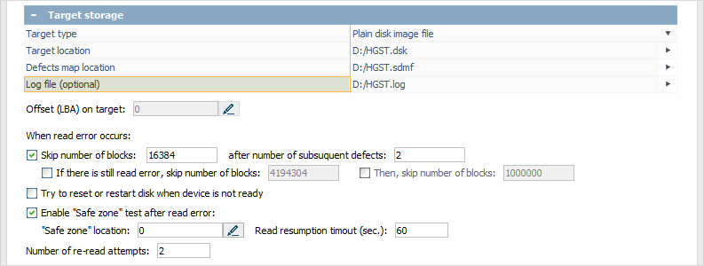 configuring safe zone test for imaging in ufs explorer