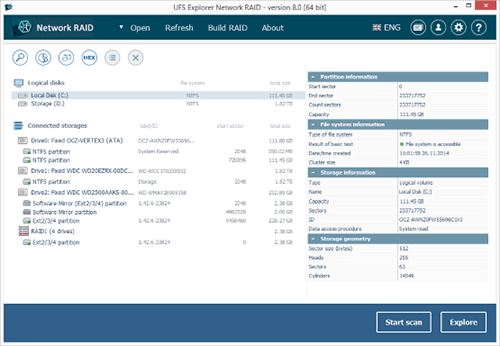 UFS Explorer Network RAID