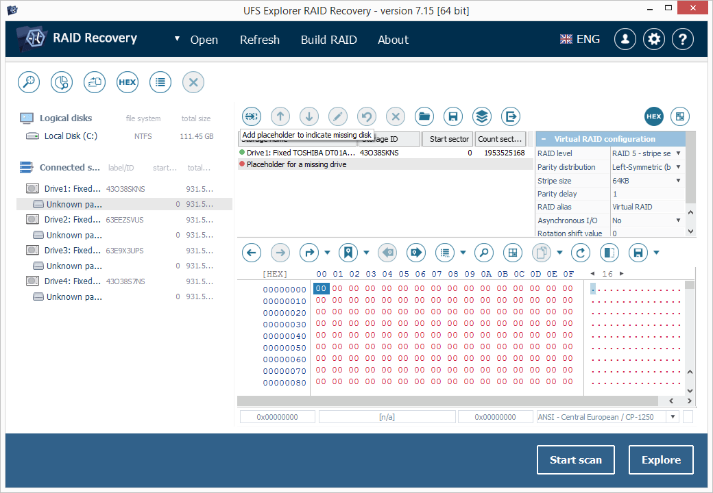 adding placeholder instead of missing component in raid builder of ufs explorer raid recovery program