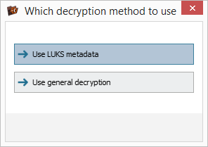 choose encrypted storage decryption method in ufs explorer professional
