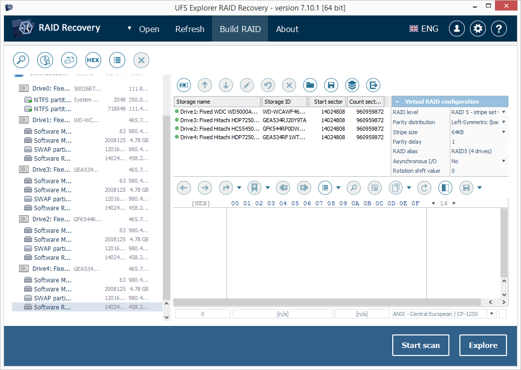 add raid components manually in ufs explorer raid builder