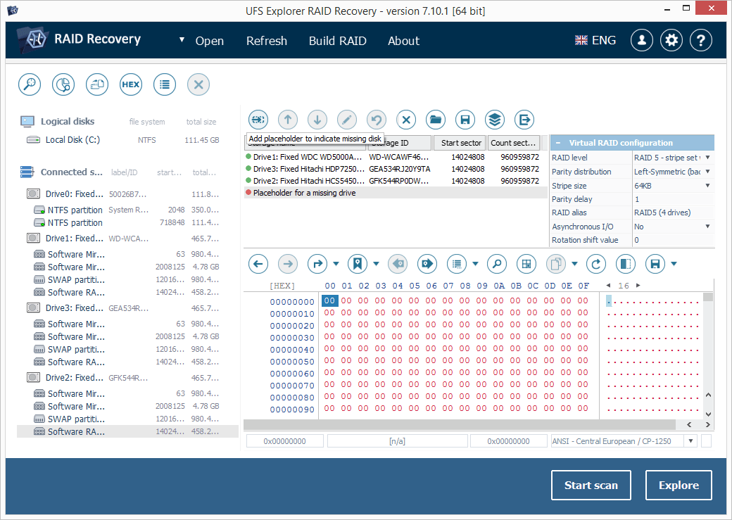 add placeholder for missing raid component in ufs explorer raid builder