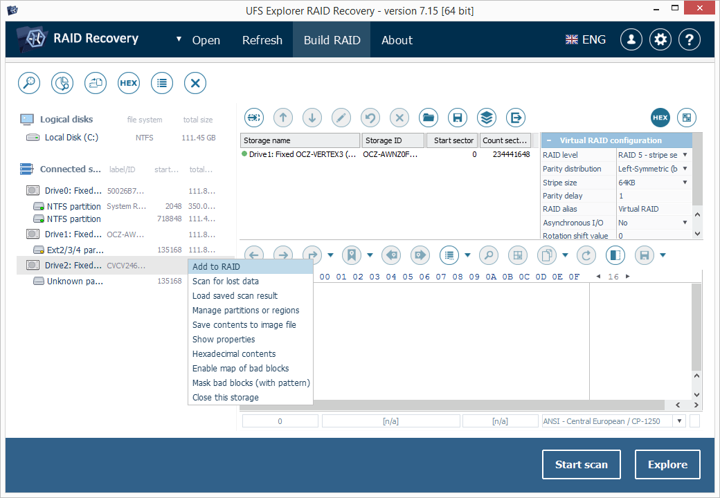 add drives to raid builder in ufs explorer raid recovery software