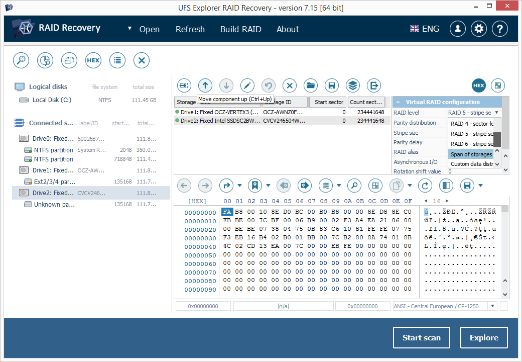 move components in raid builder in ufs explorer raid recovery program