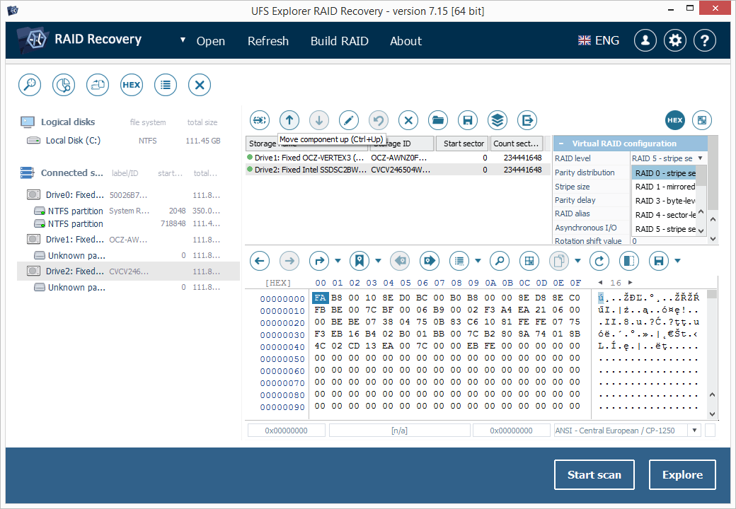 set components order in raid builder in ufs explorer raid recovery program