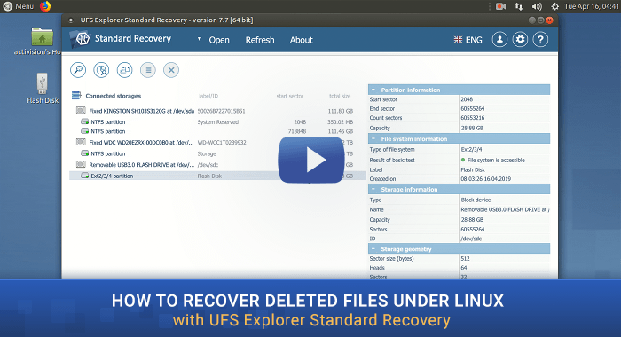 video tutorial of deleted files recovery from linux